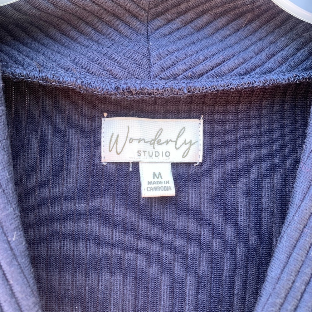 Navy Ribbed Top - Picture 2 of 3